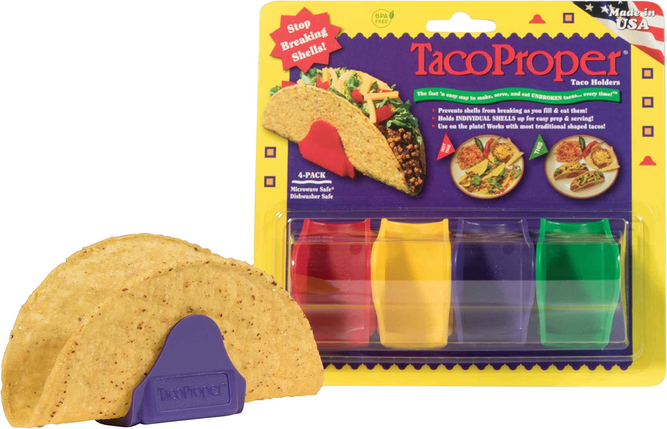 Taco Proper Taco Holders, 4 pack, Made in the USA