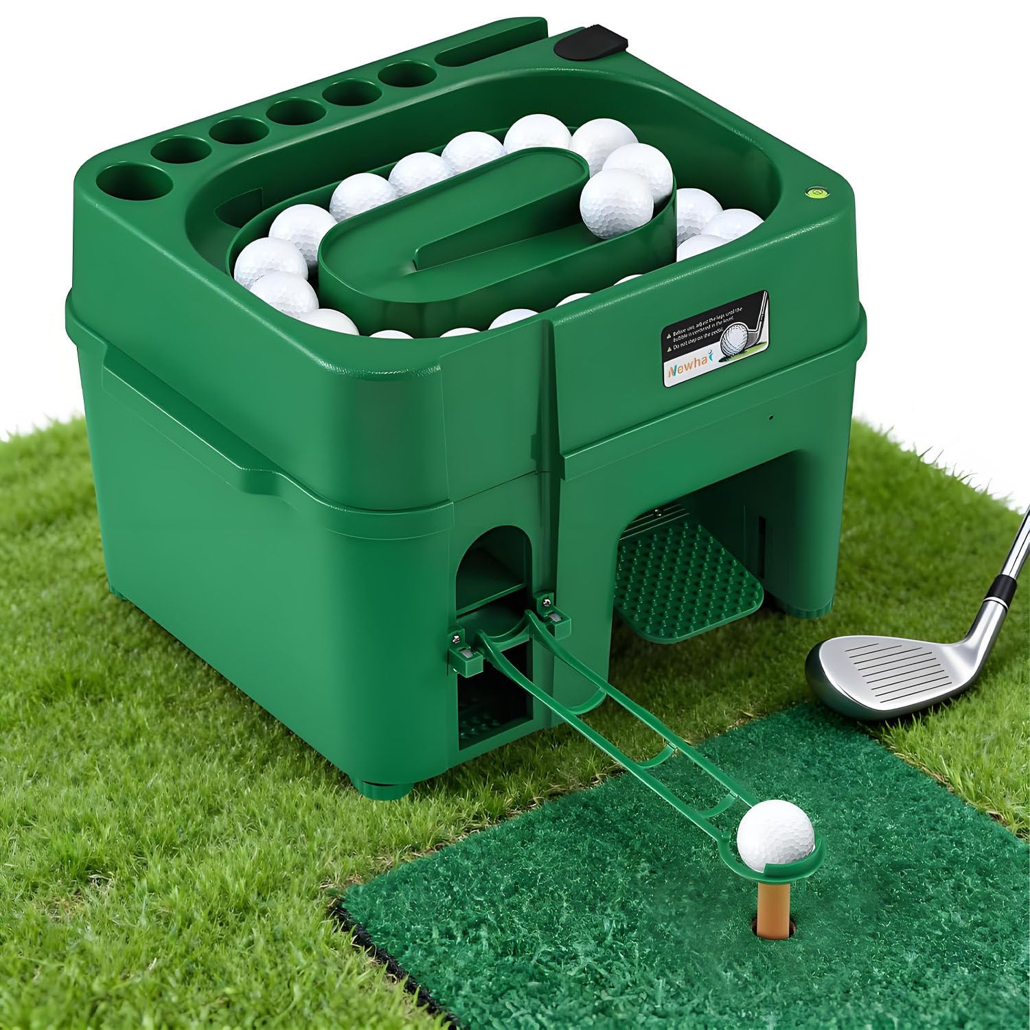 AiODiO Golf Ball Tee Up Machine, Automatic Dispenser, 40 Balls, 6 Holders