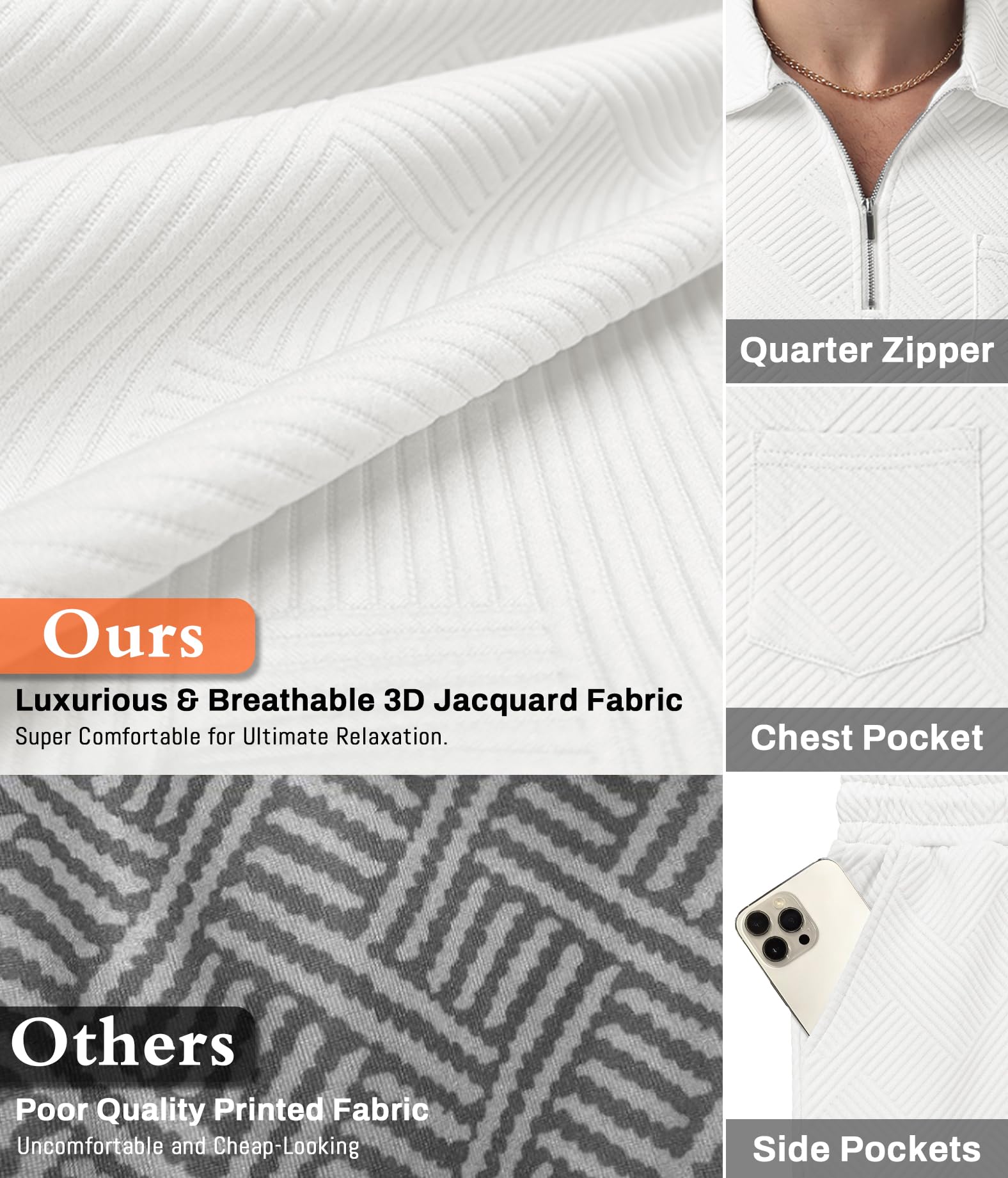 QIXING Herren Sommer Outfit 2-Teiler Polo Hemd & Shorts Set Halbreißverschluss Freizeit Anzug Kurz 2026