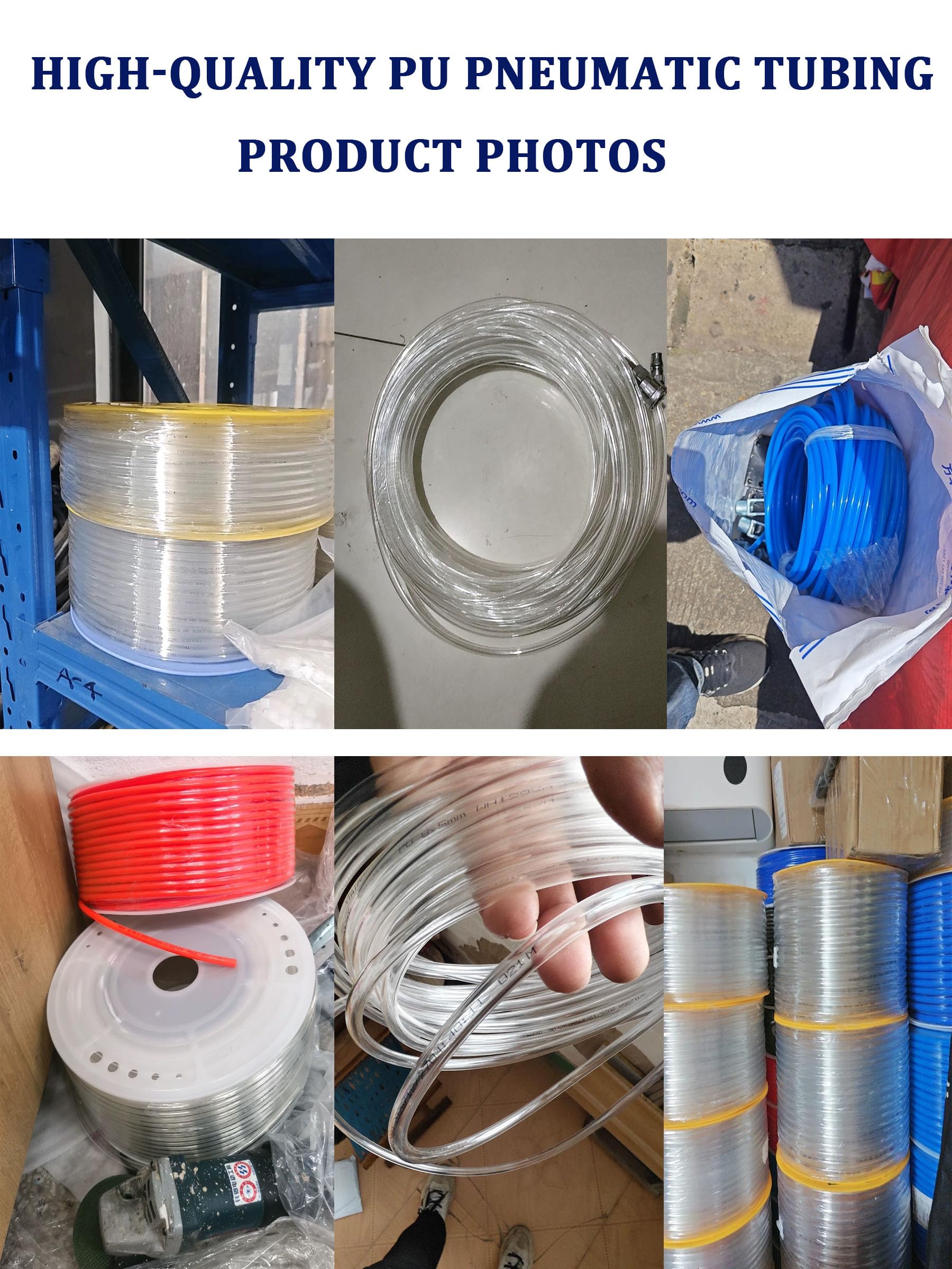 Tubo Pneumatico Blu in PU 10mm OD 6,5mm ID Tubo Flessibile Lunghezza 10-100m,50m | Flessibile, Durevole, Resistente alle Pieghe, Resistente all'Abrasione, Resistente all'Olio, Alta Pressione