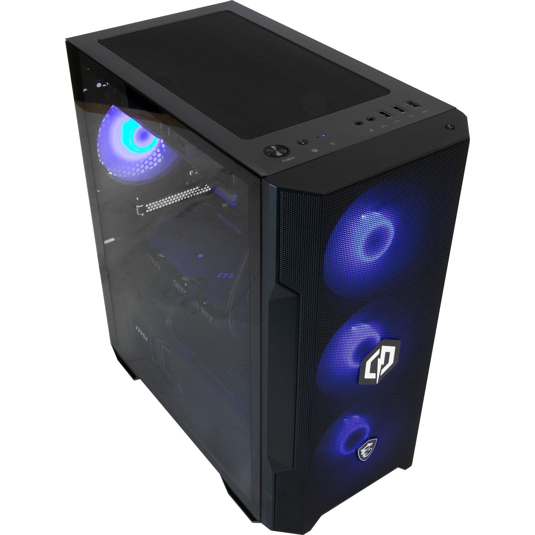 CYBERPOWERPC x MSI PBM Gaming PC - AMD Ryzen 5 7500F, Nvidia RTX 5060 Ti, 16 GB de RAM, 1 TB NVMe SSD, 850 W PSU, Wi-Fi, Windows 11, Forge M100R