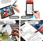 2IN1 Stylus Pen Compatible with Nintendo Switch, Capacitive Stylus for Nintendo Switch Pen, Switch Touch Screen Stylus Pen with Tether (Phantom Black)
