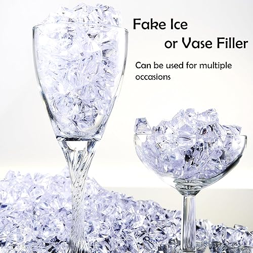 Miniatura 4 de PowerTRC Bolsa de 3 libras de acrílico transparente, cubos de roca de hielo, bolsa de 3 libras para mesa de boda y decoración de fiesta