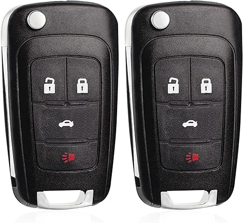 Llavero de coche con tapa para Chevy: 2 piezas de control remoto de entrada sin llave para Chevy Cruze Camaro Equinox Impala Malibu Sonic, Buick