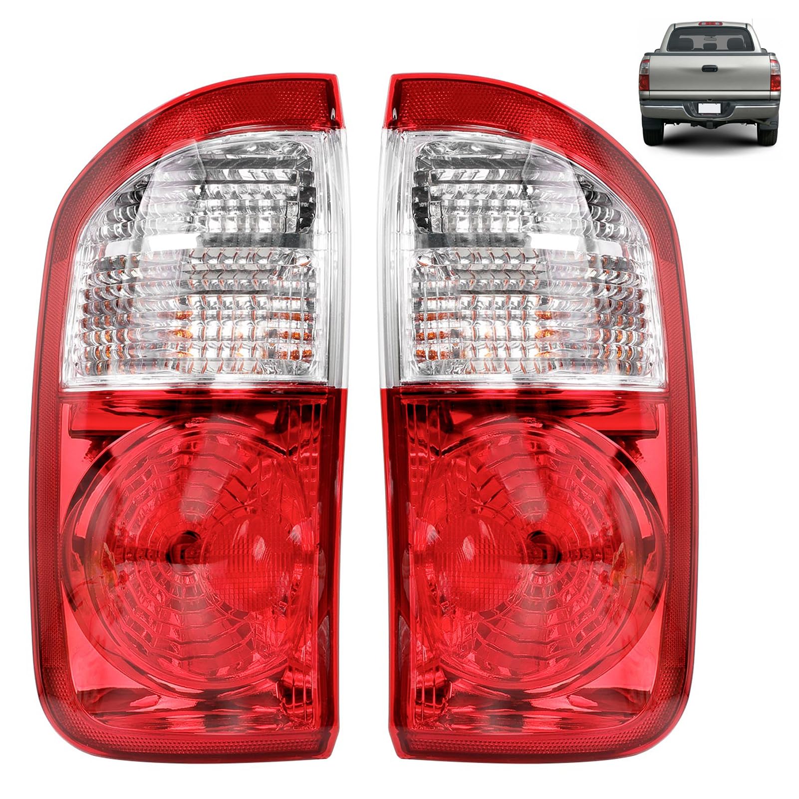 Photo 1 of Tail Lights Compatible with Toyota Tundra 2004 2005 2006 Double Cab, Replace TO2800153 TO2801153 | 815600C040 815500C040, Halogen Taillights Assembly Left and Right