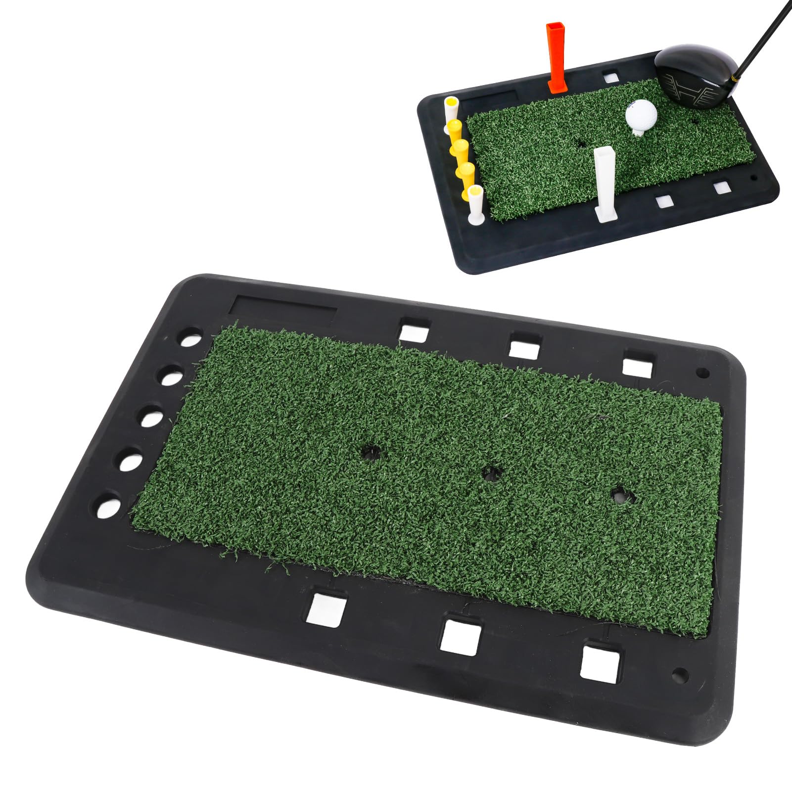 Przenośna mata treningowa premium z gumy do treningu golfowego w pomieszczeniach i na zewnątrz, 1 sztuka