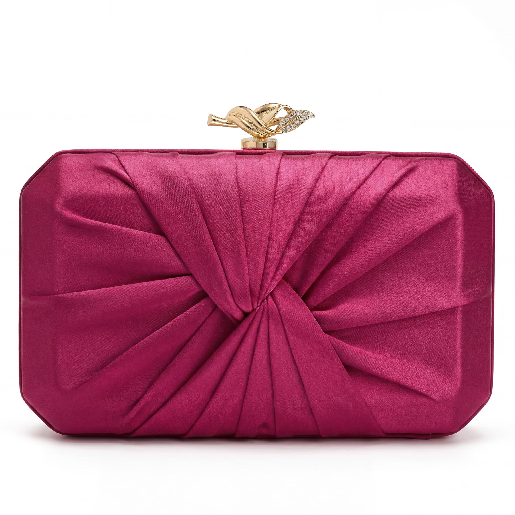 CHUNLI Satin Clutch Bag, Elegant Clutch Purse for Women, Gold Evening Bags