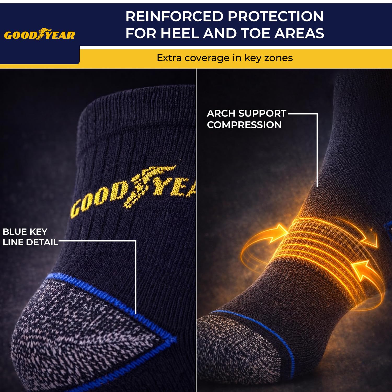 Goodyear Skarpety robocze, uniseks, Heavy Duty, 5 par (10 sztuk)