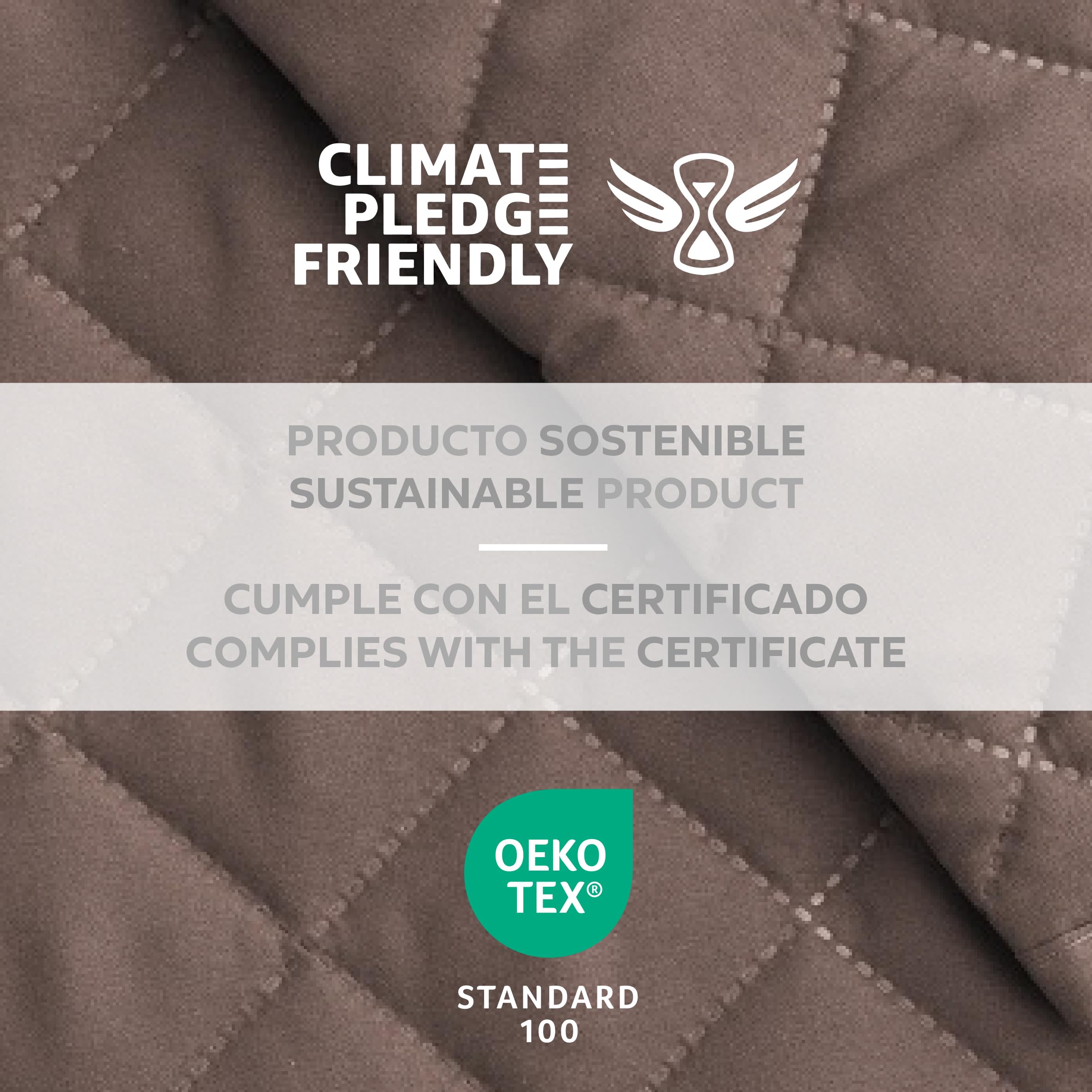 Textilhome Copridivano Chaise Longue con Penisola Malu 240cm – Salvadivano Trapuntato Universale con Bracciolo Sinistro, Protezione per Animali Domestici, Colore Marrone (Visto da Davanti)