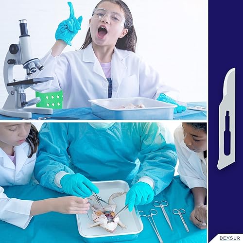 Miniatura 17 de Cuchillas de bisturí estéril de acero de alto carbono, cuchillas quirúrgicas # 24 para dermaplaning, caja envuelta individualmente de 100 piezas +