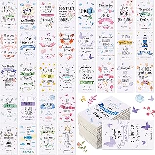 200 Pieces Bible Verse Cards with Full Scripture Inspirational Mini Prayer Cards Positive Affirmations Cards Religious Gifts for Men Women Religious Motivational Quote Cards Lunch Box (Vivid Style)
