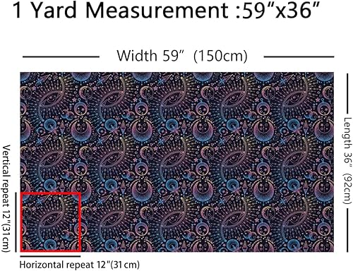 Miniatura 2 de The Yard - Tela gótica para sillas, diseño de luna, estrella, galaxia, estilo bohemio, para manualidades, geometría, triángulo, lunares, decorativo,