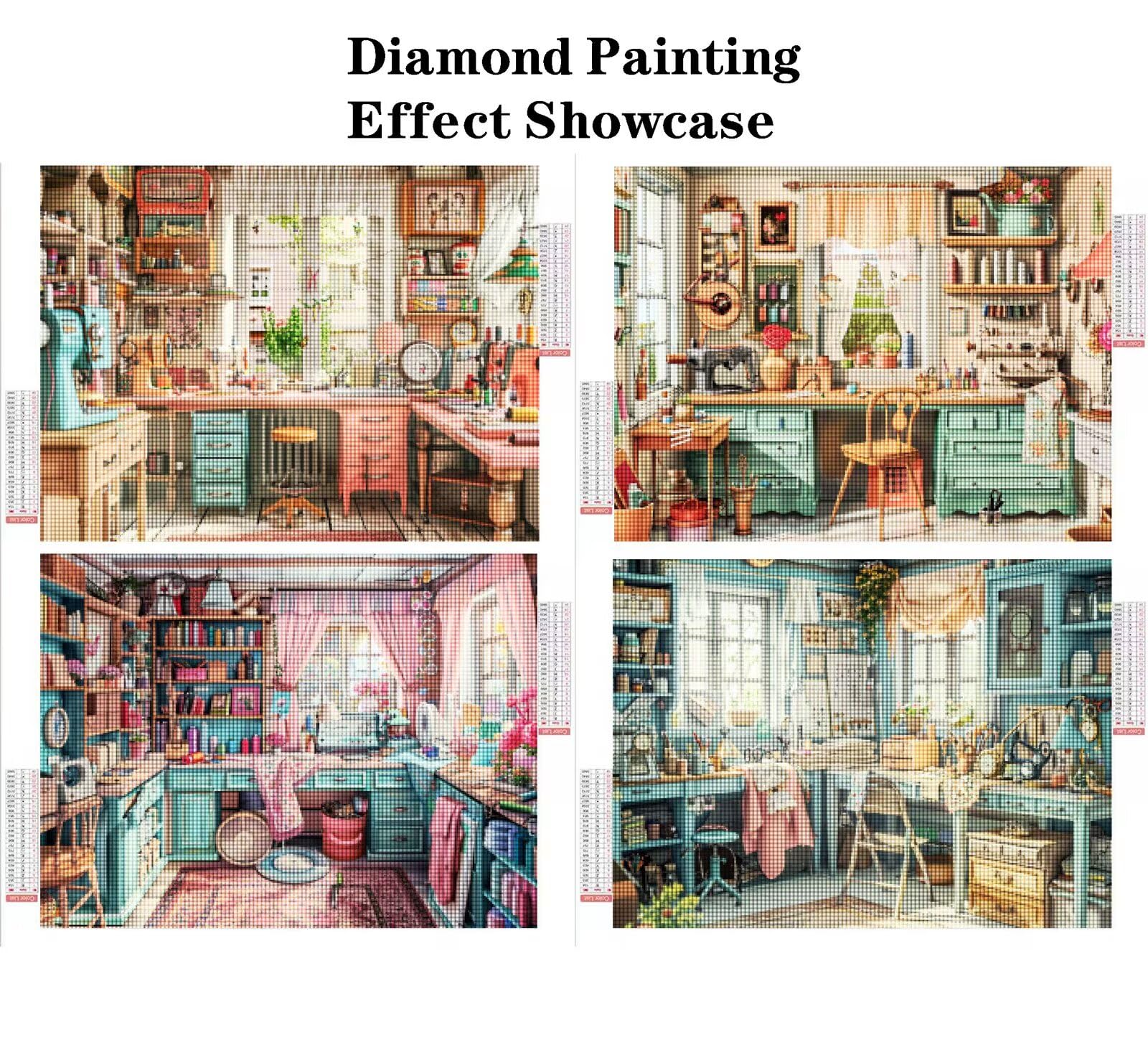 Malarstwo diamentowe krajobraz 90x60 cm kwadratowy obraz diamentowy 4 sztuki 2026 nowy DIY 5D zestaw do malowania diamentami z akcesoriami, prezenty świąteczne, dekoracje świąteczne i noworoczne i