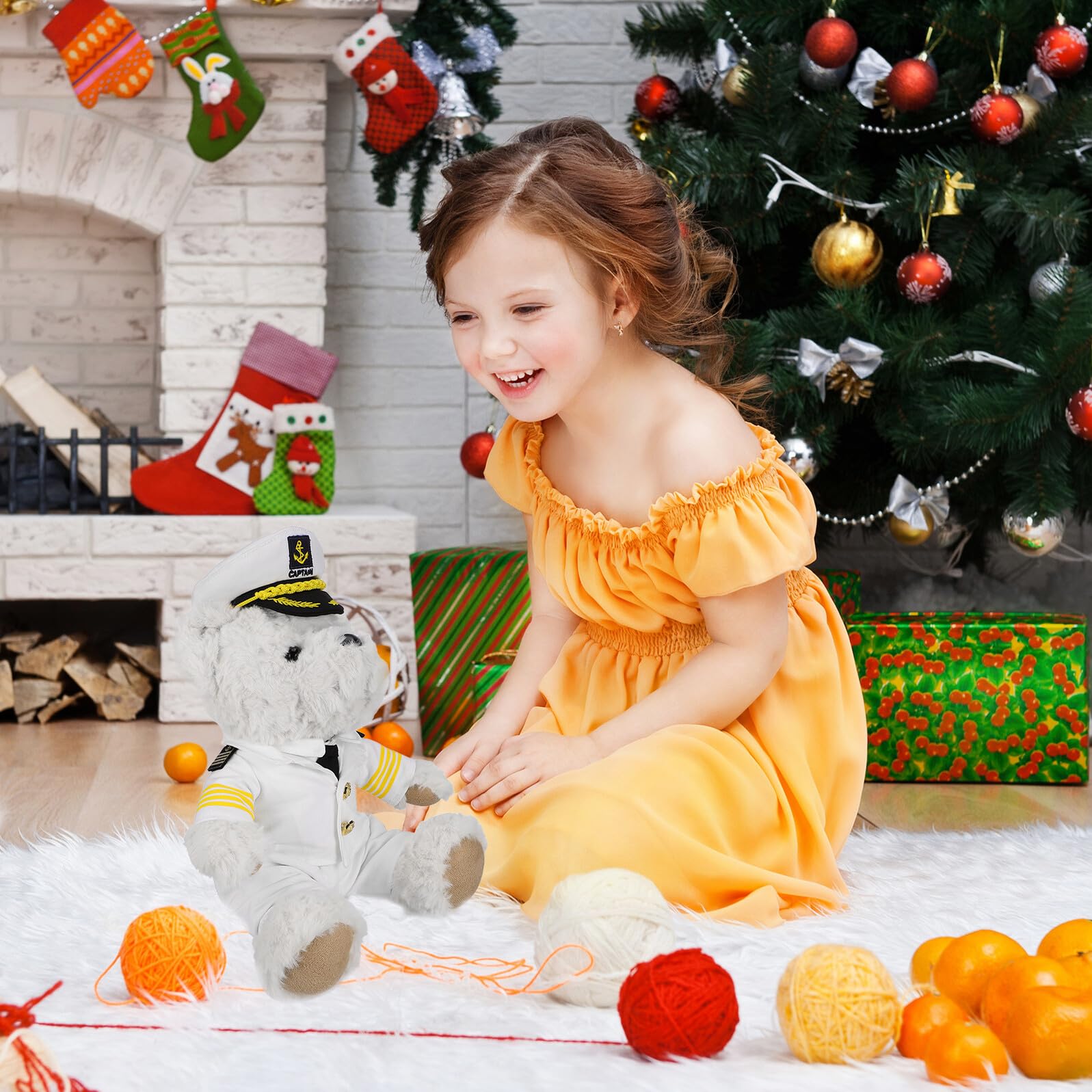 Orsetto di Peluche Morbido e Confortevole in Peluche Beige Cotone Pp, Uso Versatile per Decorazioni Festive e Feste Natalizie, Giocattolo Creativo e Unico