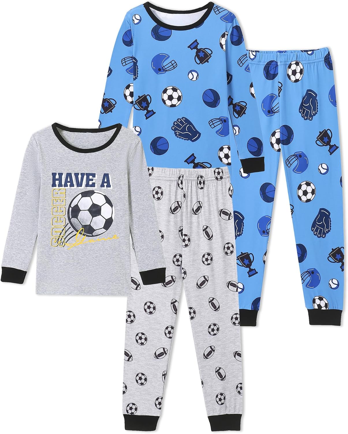 Mikrdoo Boys Pajamas Snug Fit Stretch Cotton Long Sleeve
