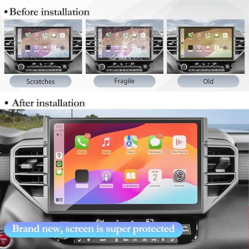 Miniatura 5 de SKTU 2023 2024 2025 Tundra Accessories Protector de pantalla para Toyota Tundra 2022-2025  Toyota Sequoia 2023-2025 14 pulgadas Navigation HD