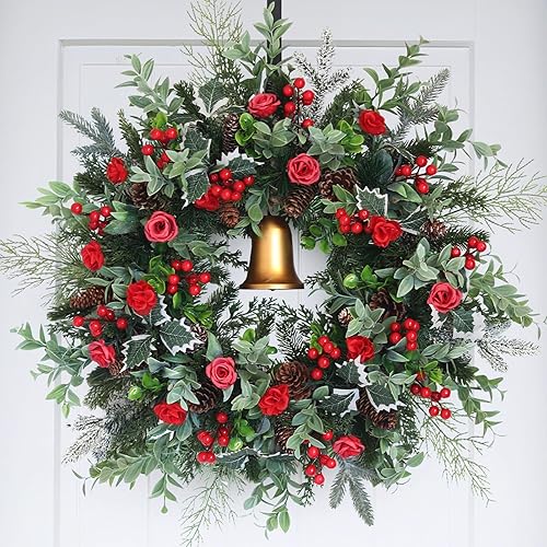 30inch Christmas Wreath, Artificial Winter Wreaths for Front Door with