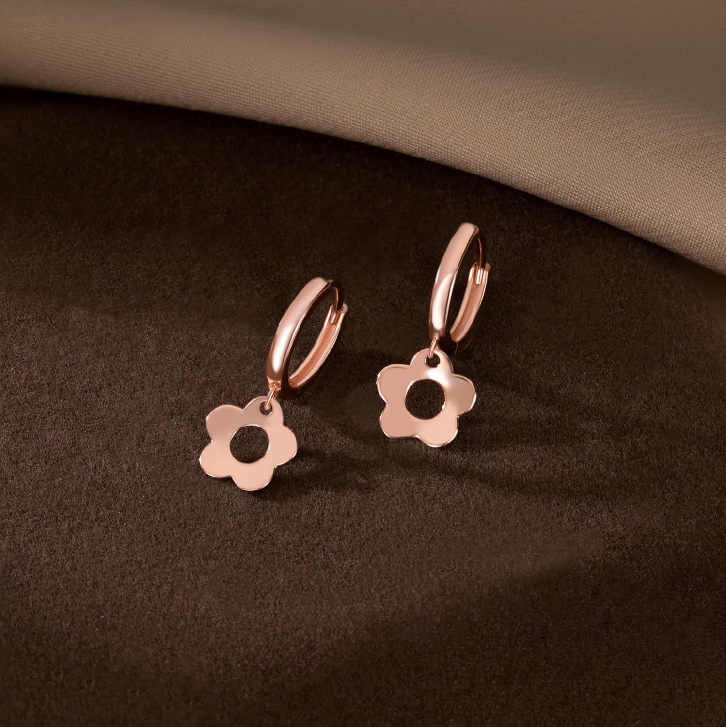 SLUYNZ Solid 925 Sterling Silver Flower Hoop Earrings for Women Teens Cute Flower Hoop Earrings Huggie - Image 4