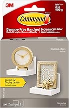 Command Display Ledges, Quartz, 2-Ledges, 8-Medium Foam Strips, Decorate Damage-Free