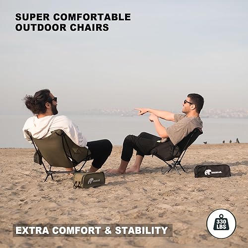Miniatura 5 de UNIBEAR Silla de camping portátil con soporte para tazas, capacidad de 330 libras, silla plegable ligera, ideal para senderismo, playa, pesca, silla