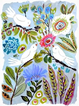 Trademark Fine Art Bird Love I Canvas Art by Karen Fields 24x32, Multicolor