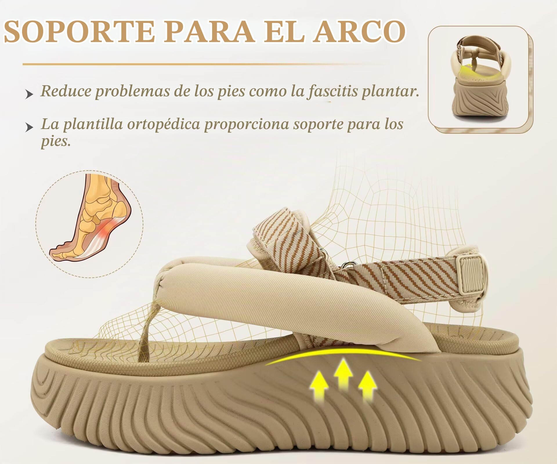 COFACE Ortopedicas Sandalias Trekking Mujer Comodas Caminar Deportivas Sandalias Senderismo Verano Playa Piscina Elegantes Plataforma Chanclas Ajustables Ligera Fascitis Plantar Chancletas