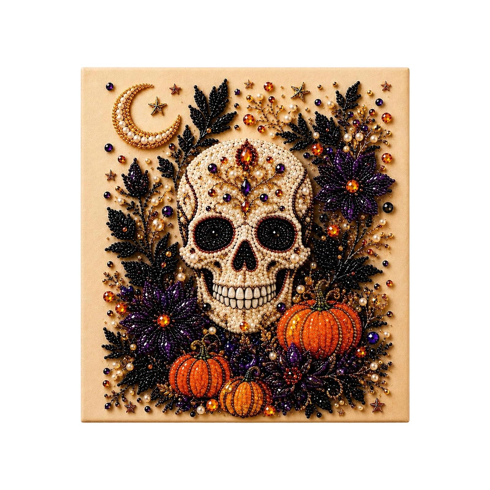 Halloween Ghost Pearl Art DIY Kit, Halloween DIY Pearl Art 3D Cute Ghost Design Festive, Pearl Painting Crafts for Adults, Beginner DIY Seasonal Party Gift (D)