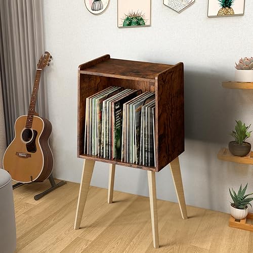 Miniatura 7 de Gannyfer Soporte para tocadiscos almacenamiento minimalista para discos de vinilo con capacidad para hasta 160 álbumes, estante de exhibición de