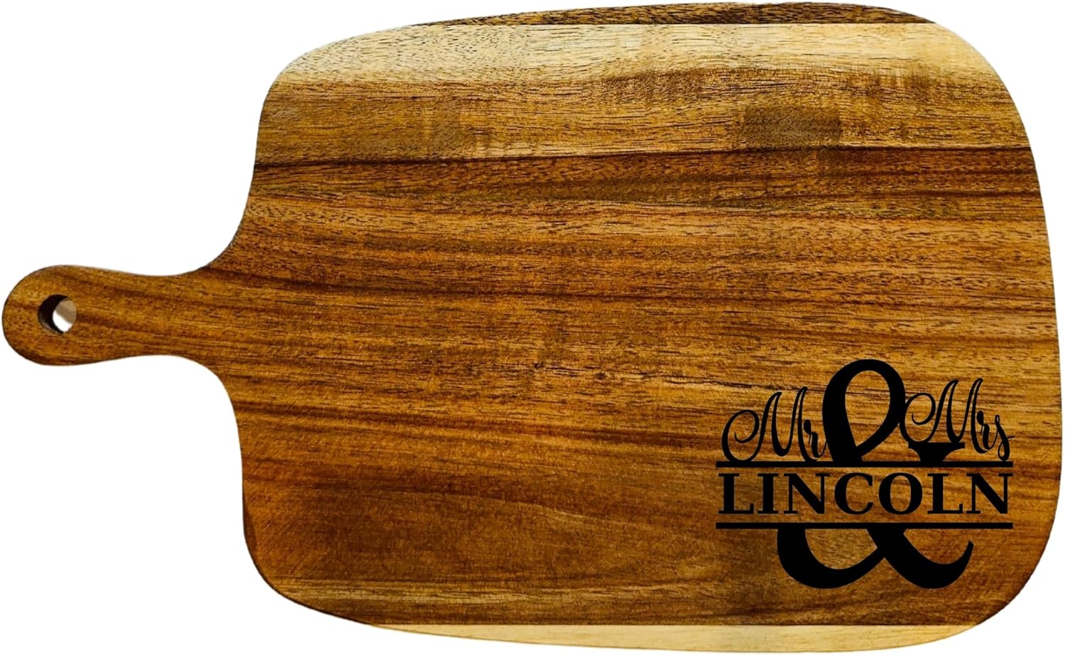 Custom Christmas gift - Personalized Cutting Board - Laser Engraved Charcuterie Board - Handmade Custom Wood Serving Board - Customized Unique Gifts for family (Acacia and Walnut Wood)