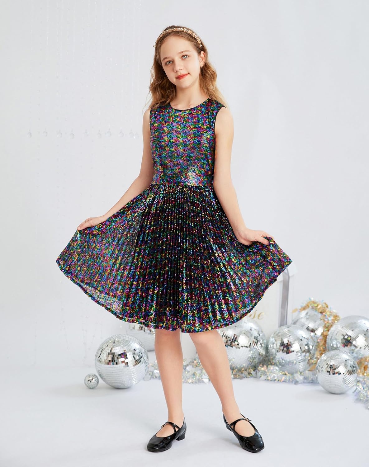 GRACE KARIN Girls Sequin Dress Sleeveless Prom Party Formal Graduations Fancy Tween Girls Dresses Size 5-12 - Image 7