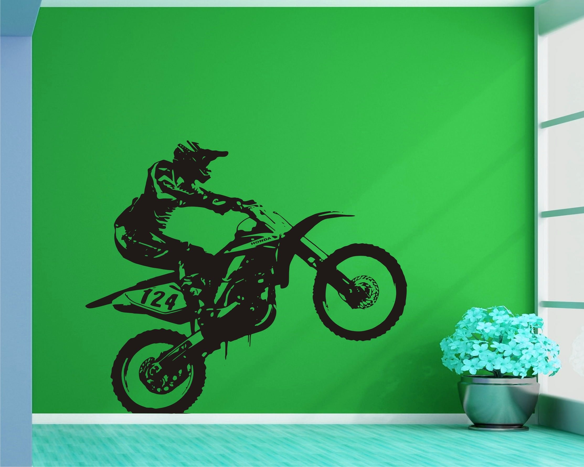 Dirt Bike Rider Black Wall Sticker Size(70 * 59) cm (B074H1ZNPY) Amazon Price History, Amazon Price Tracker