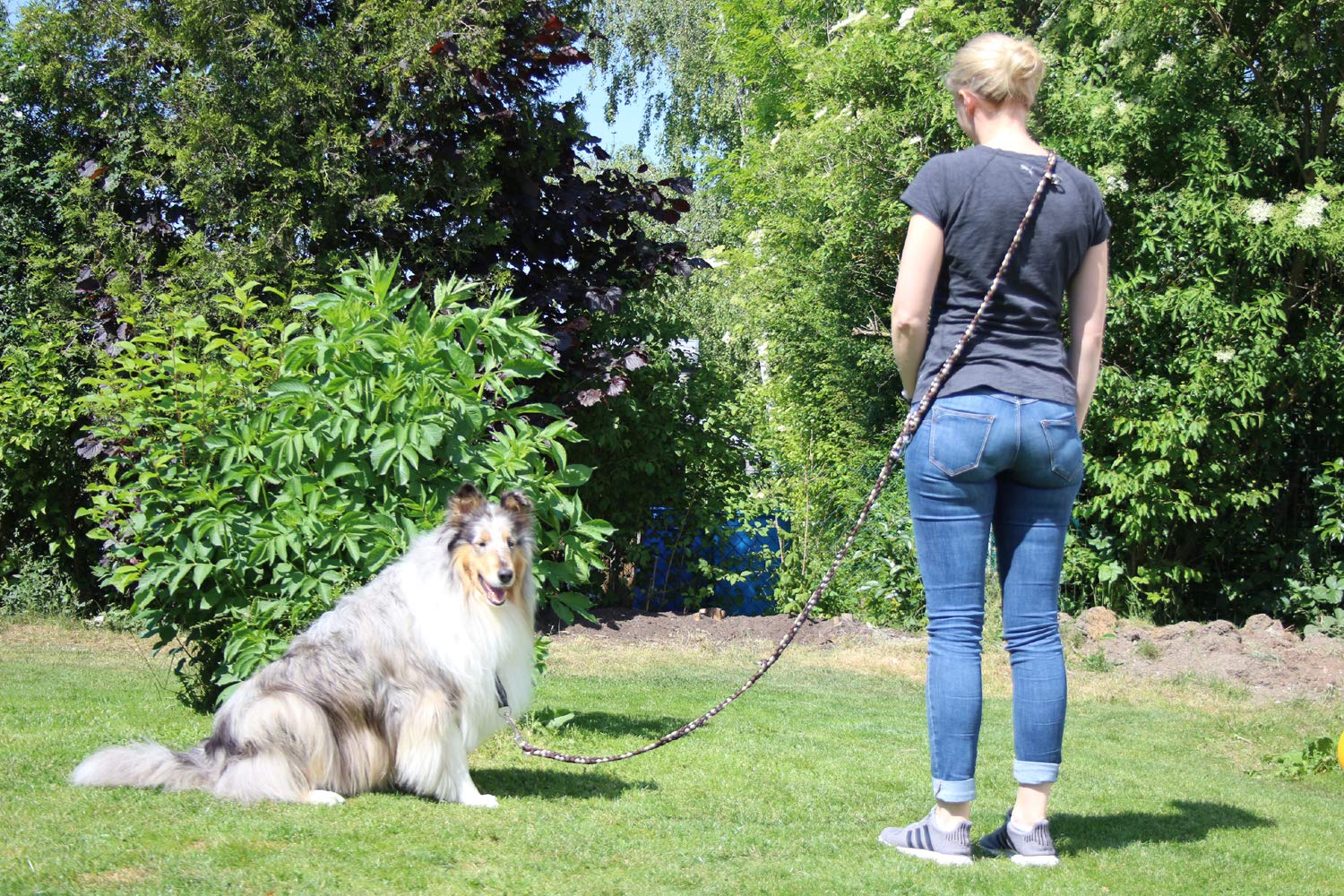 Guinzaglio per cani intrecciato, multilaterale, regolabile in 4 posizioni, lunghezza 2,80 m, rotondo, diametro 15 mm, per cani grandi e grandi, Made in Germany