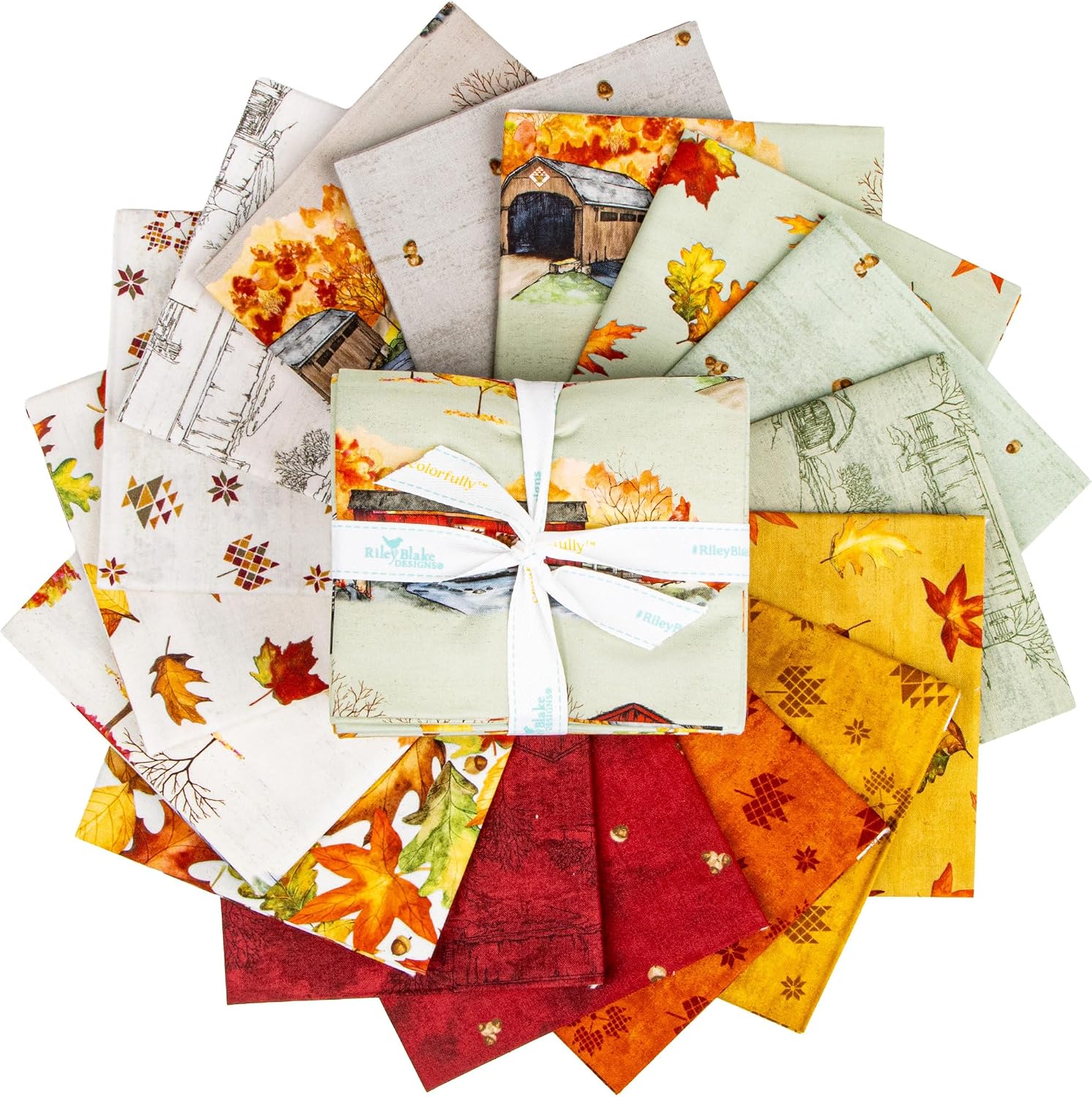 Tara Reed Covered Bridges in Fall 16 Fat Quarters Riley Blake Designs FQ-16210-16
