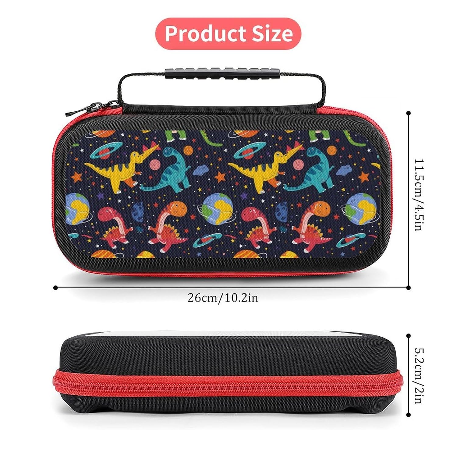 AoHanan Dinosaur in Space Switch Carrying Case Compatible With Switch - 20 Games Cartridges Hard Shell Travel Protection for Console & Accessories