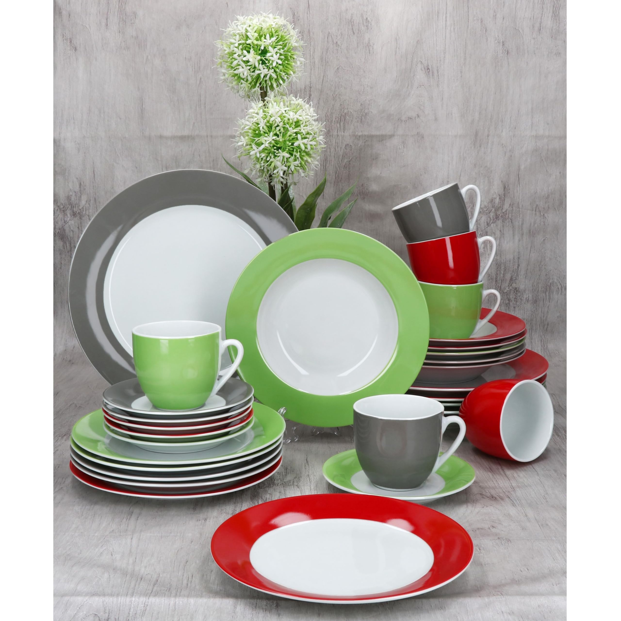 MamboCat Set 6 Variant koffiemok TRIO 2x rood, grijs & groen