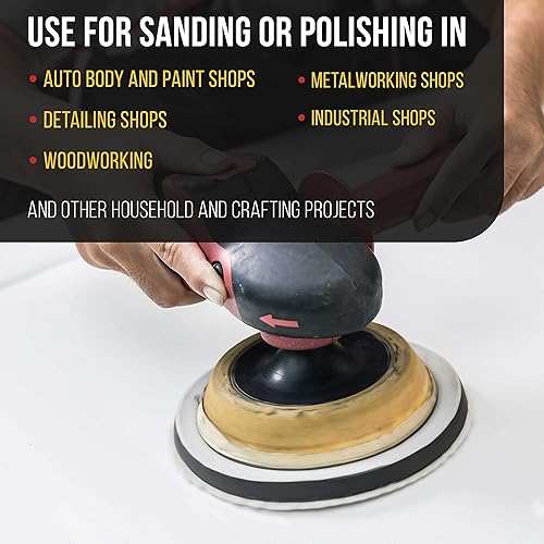 Miniatura 5 de Dura-Gold Pro Series - Almohadilla de interfaz de lijado de densidad suave de 0.197 x 0.394 in, patrón de 5 agujeros, sin polvo, paquete de 2