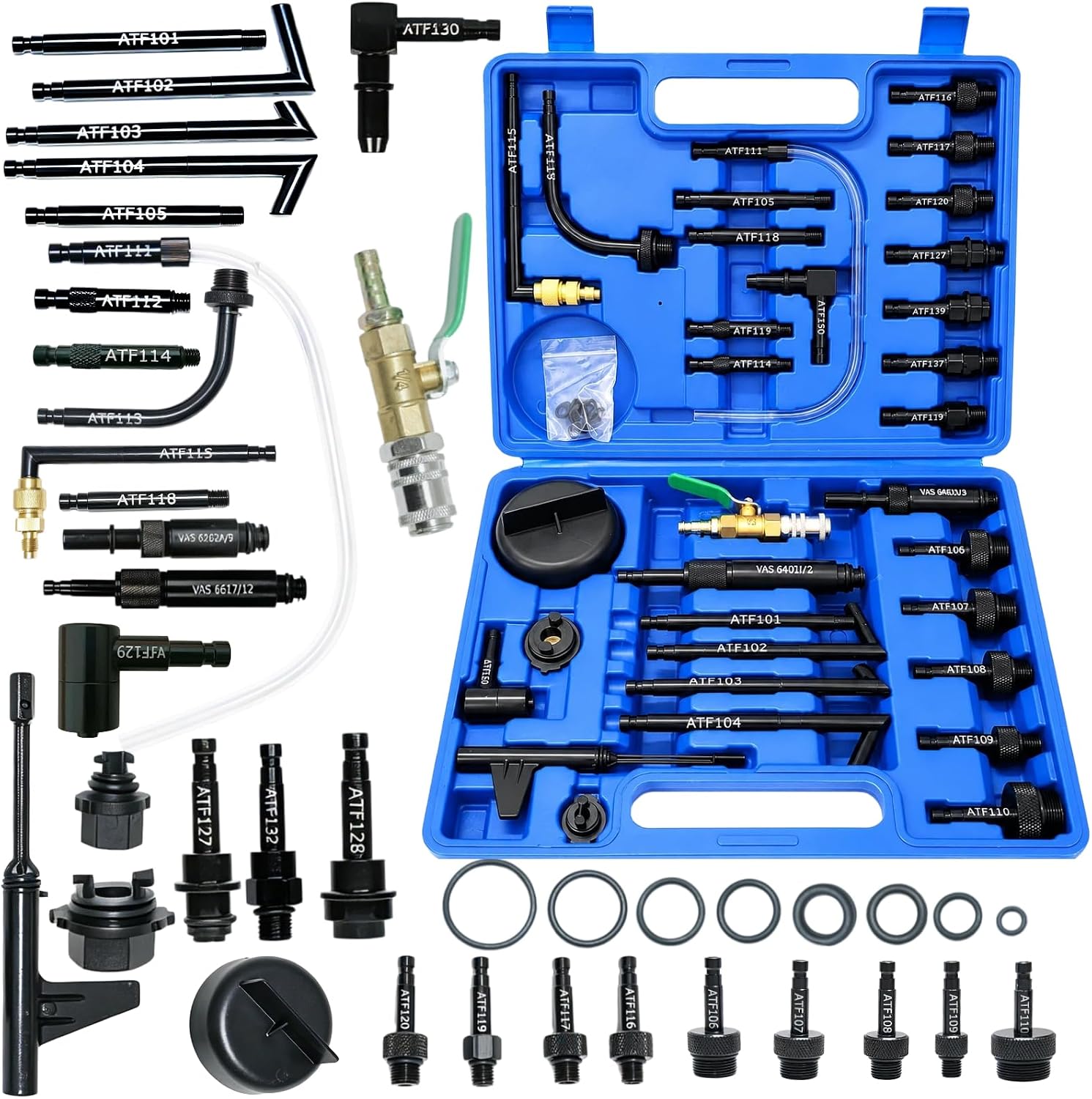 32PCS Transmission Fluid Fill Adapter Kit,Aluminum Transmission Service Kit Including Mercedes 725.0 9G-Tronic 9-Speed ATF Adapter for BMW, Benz, Ford, Nissan, Audi, Volkswagen, Toyota, etc