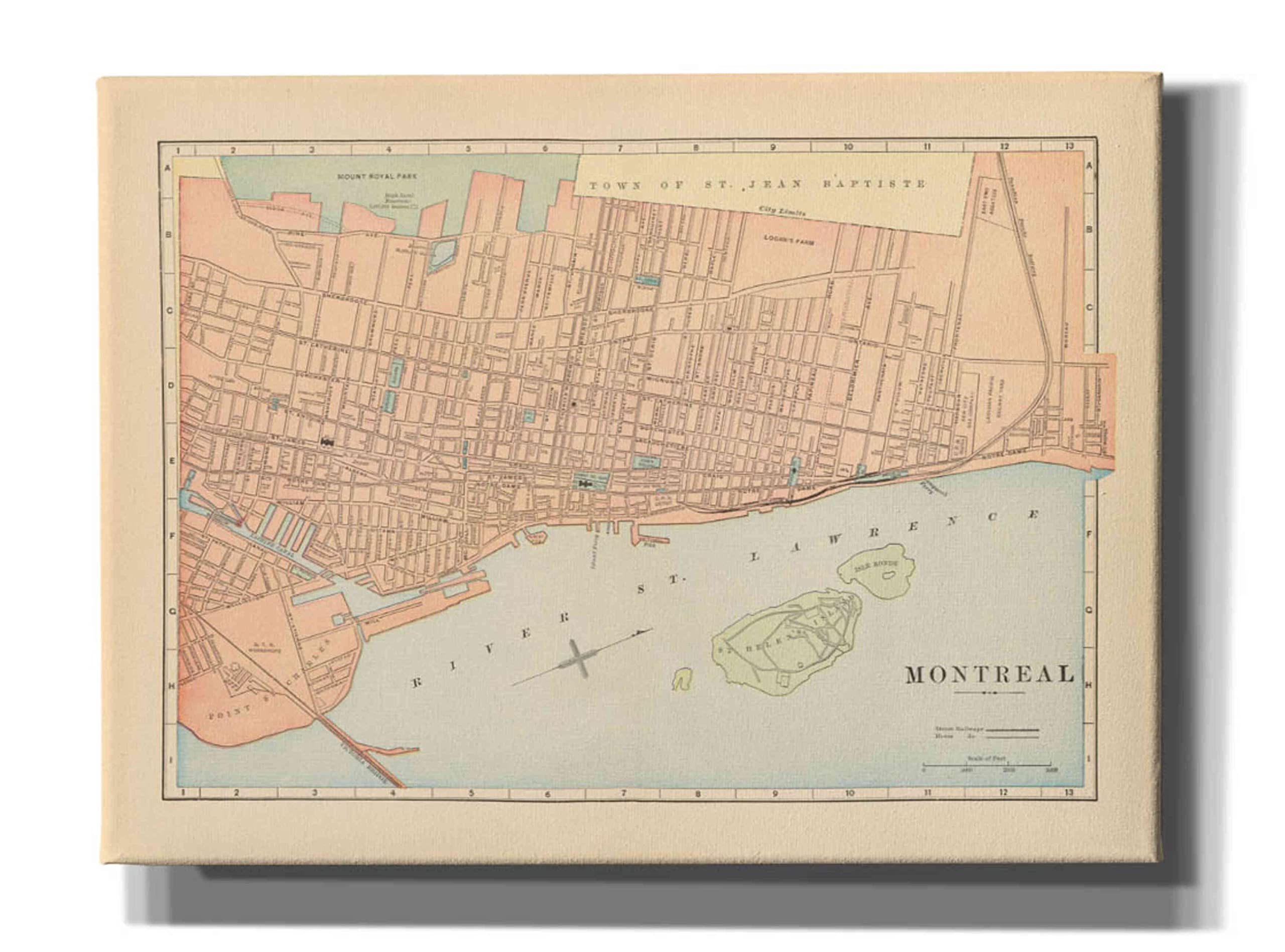 Epic Graffiti 'Map of Montreal' by Wild Apple Portfolio, Canvas Wall Art, 54