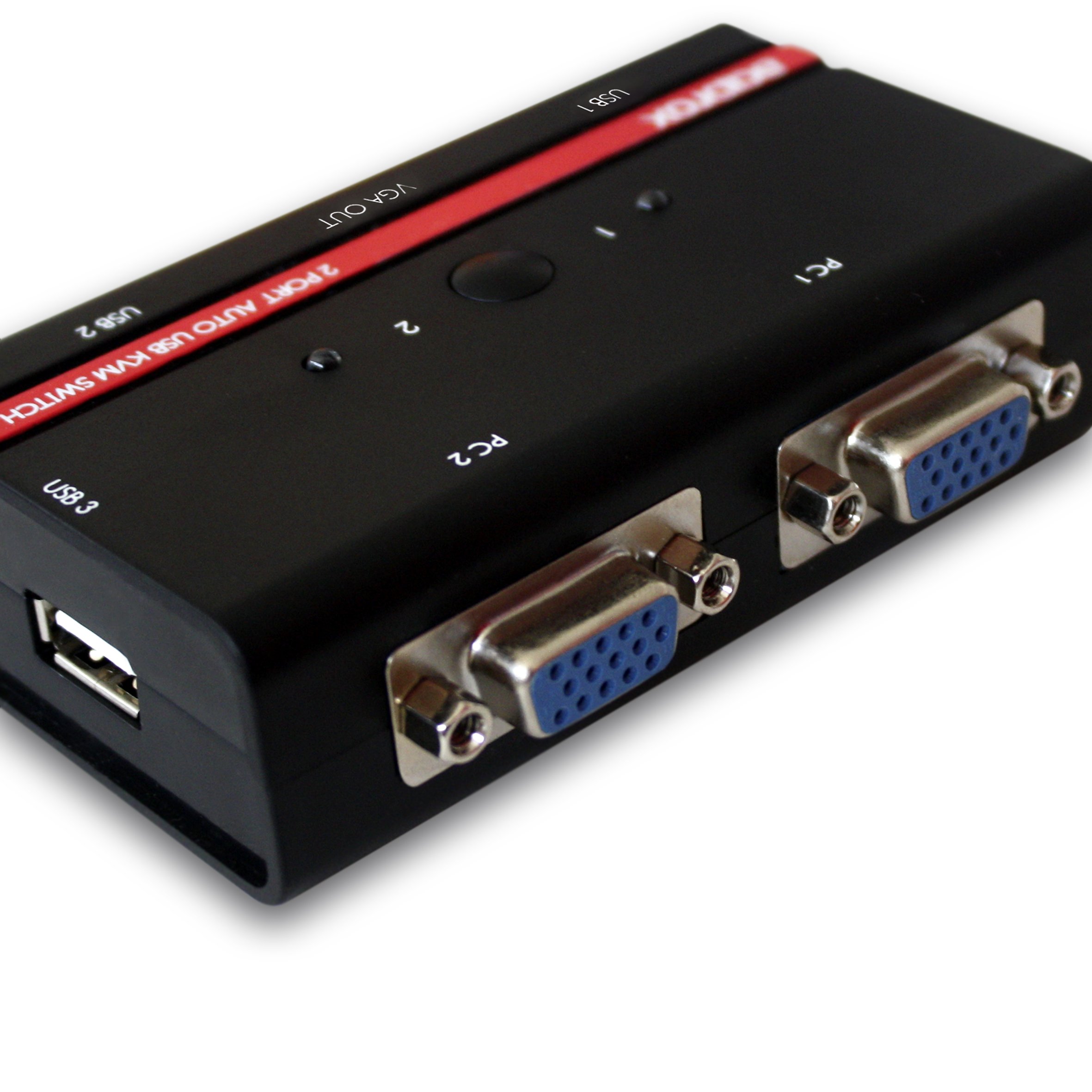 Approx APPKVMUSB2PA2 - Kit de 3 Puertos USB KVM Switch, Color Negro