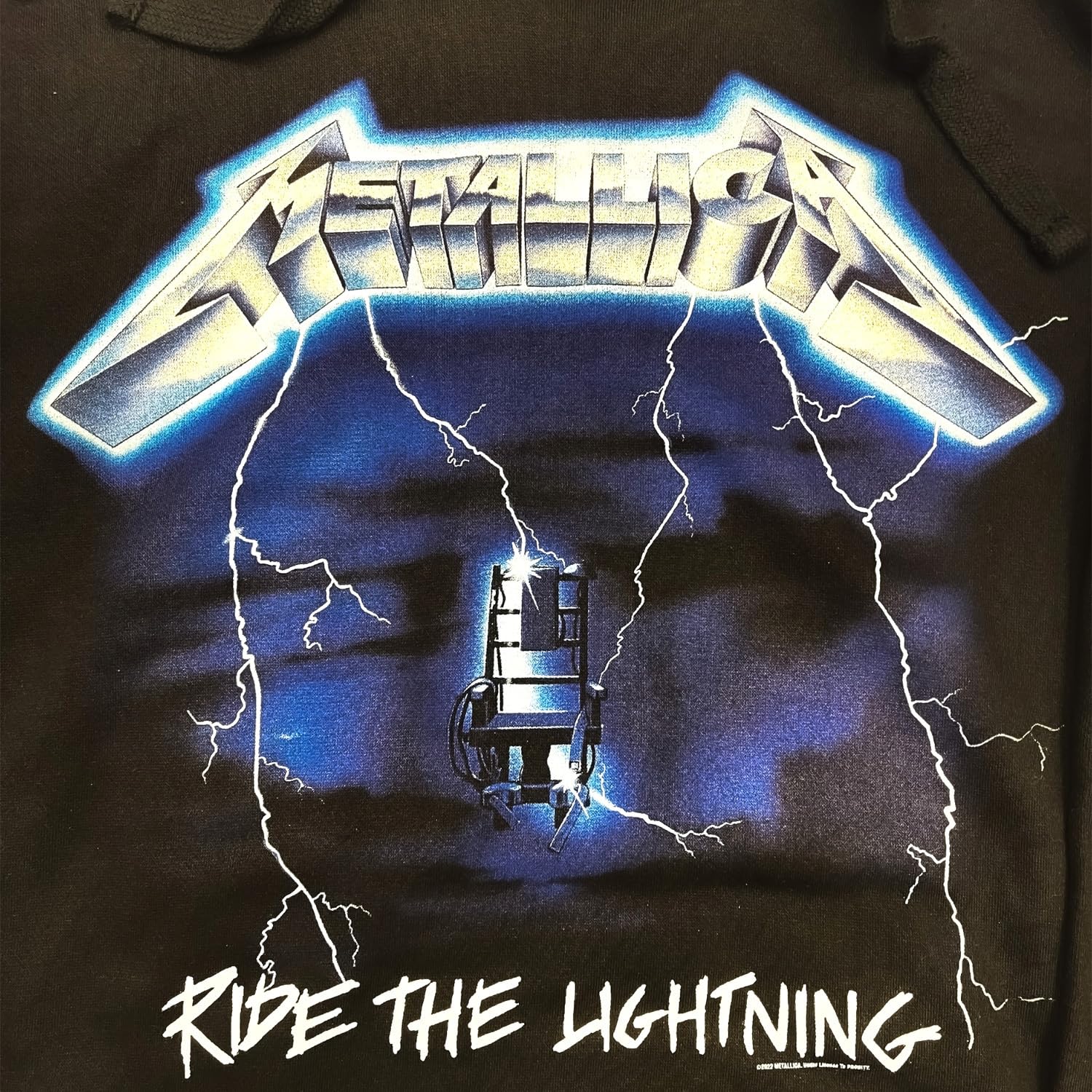 Metallica Felpa Ufficiale Ride The Lightning. Felpa con Cappuccio Unisex in Cotone. vestibilità Regular per Adulto e Ragazzo