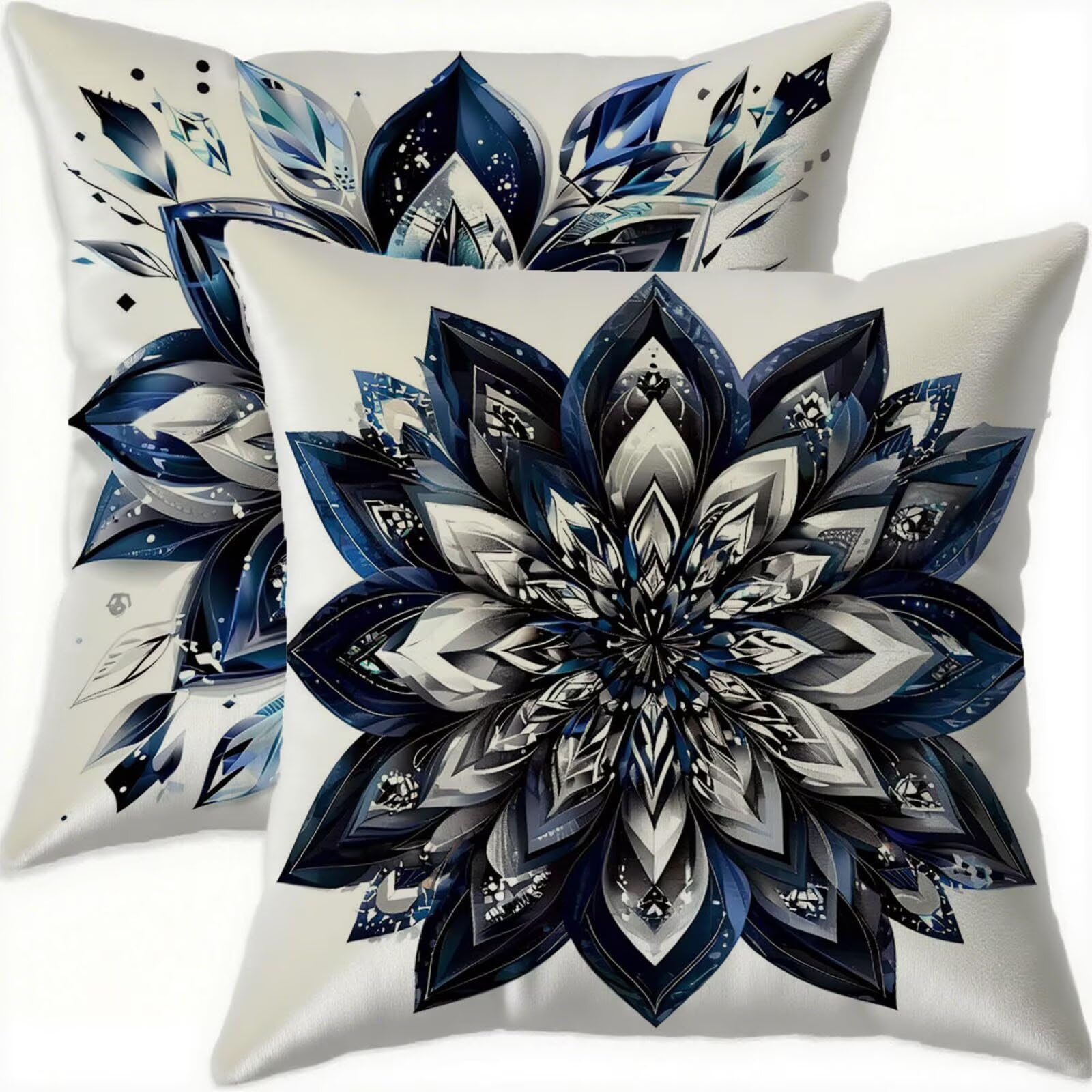 Housse coussin 70x70cm velours imperméable et déperlant bleu foncé