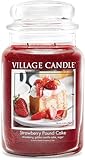 Strawberry Pound Cake&comma; Large Glass Apothecary Jar Scented Candle&comma; 21&period;25 oz&comma; Red