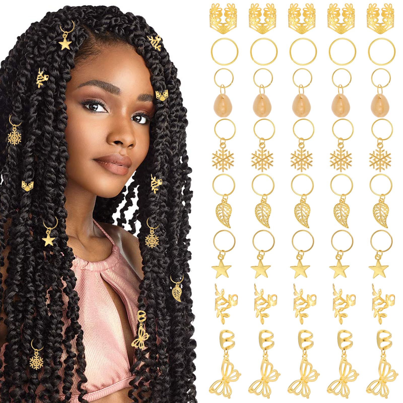 Amazon.com : Tyqour 40Pcs Gold Hair Jewelry for Women Adjustable