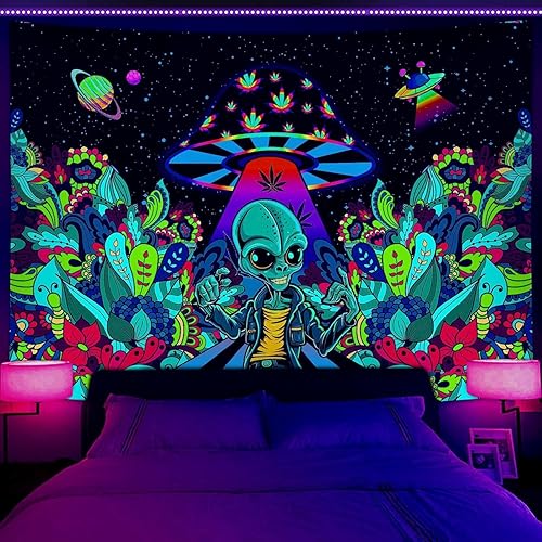 Miniatura 17 de JAWO Trippy - Montaña de hongos psicodélicos con diseño hipnótico, ideal para dormitorio, sala de estar o al aire libre (60 x 40 pulgadas)