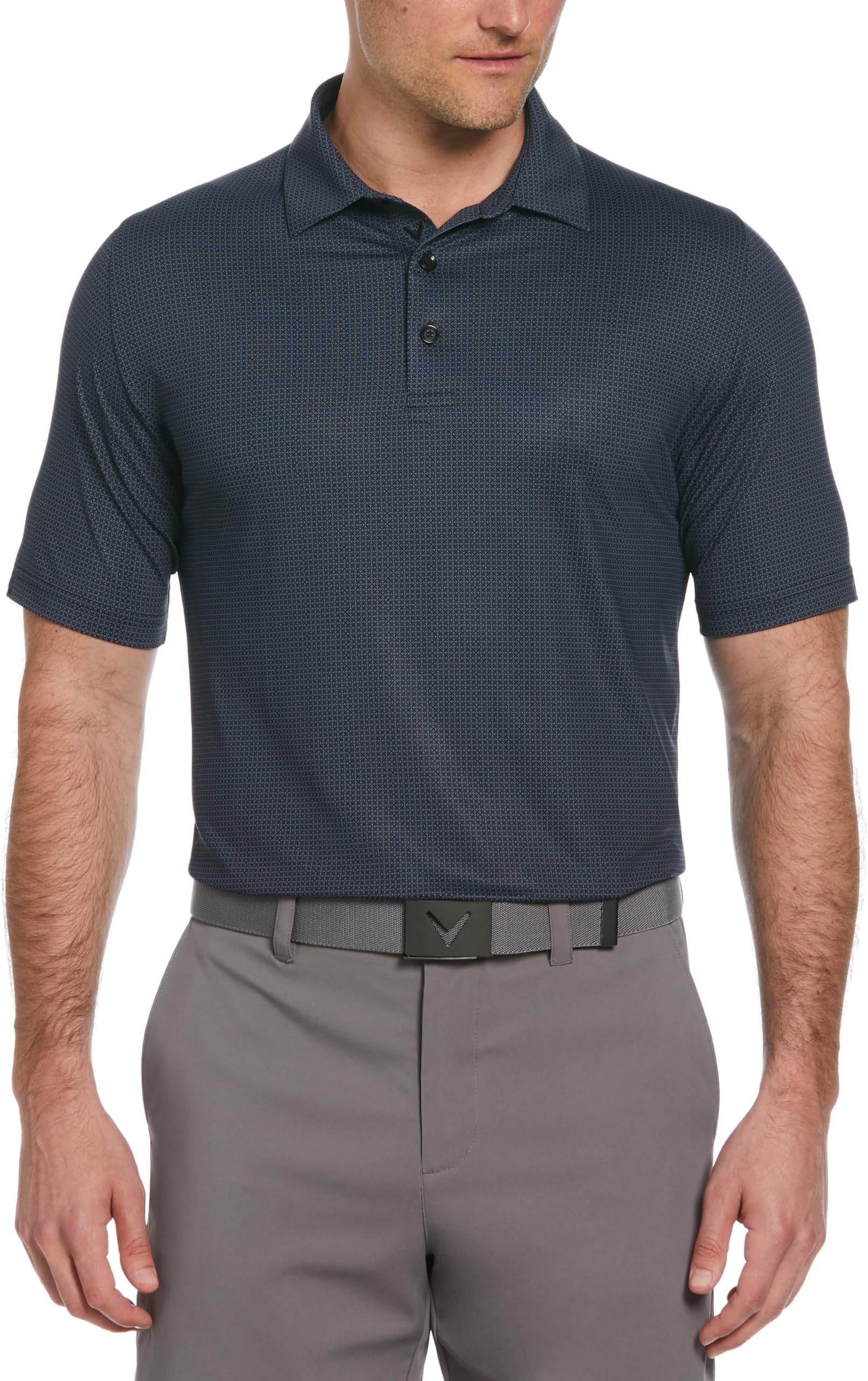 Men's Chevron Foulard Print Stretch Golf Polo, Stretch Seams, Sun Protection (Available in Big & Tall)
