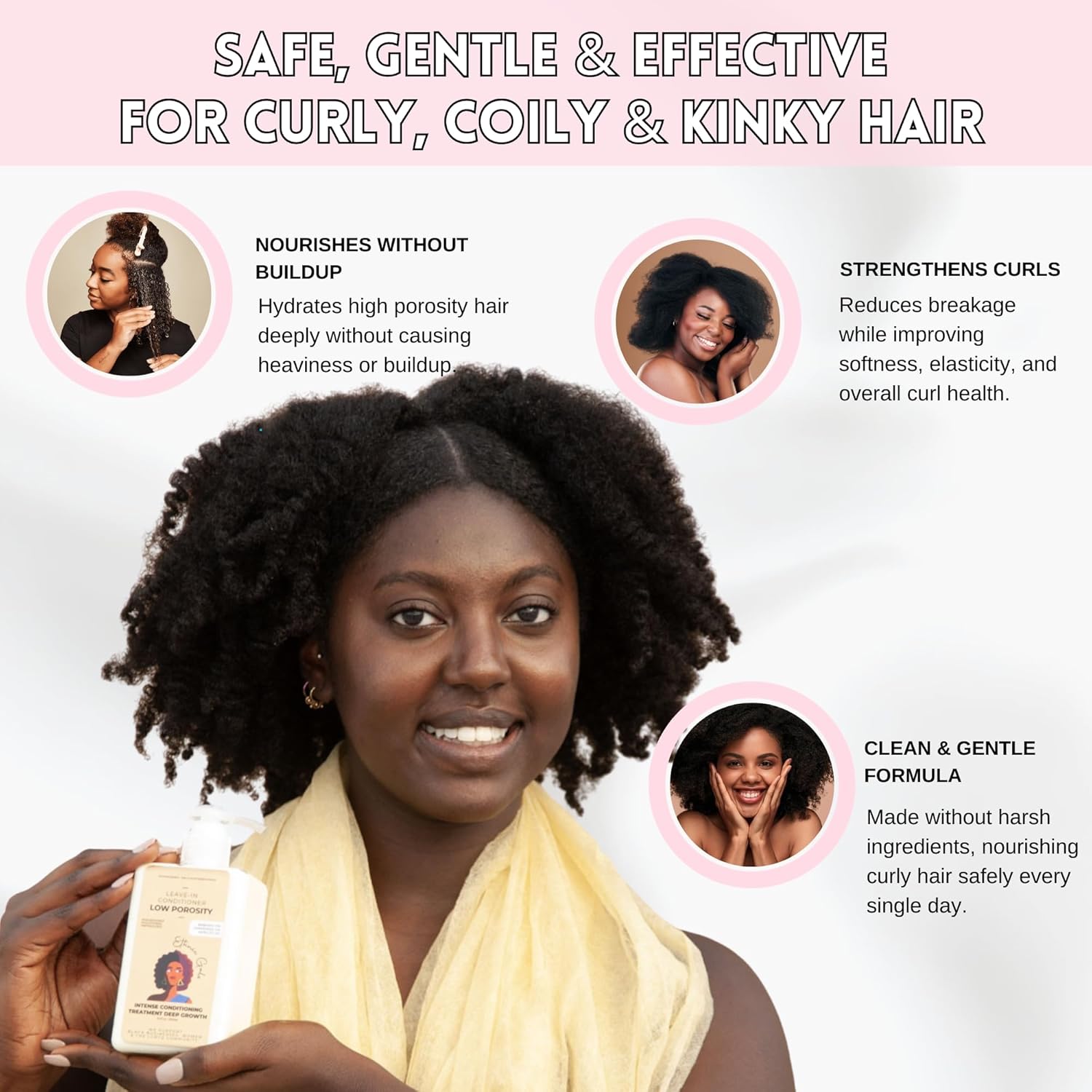 High Porosity Leave In Conditioner, with Shea Butter & Aloe - 9.5 fl oz - Deep Moisturizing Conditioner Hydration for Curly Natural Hair, High Porosity Hair Products | Ethnic Gals