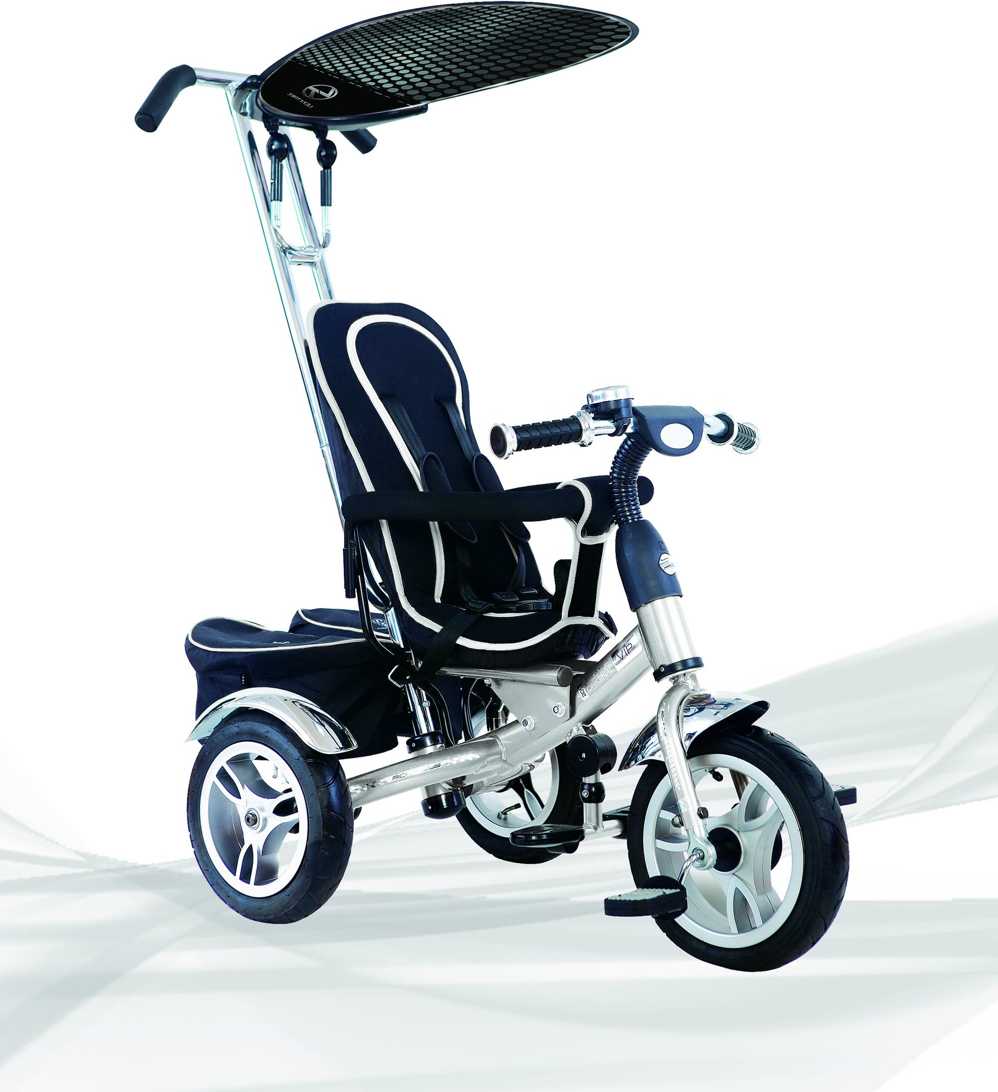 Lexx Trike 4in1 VIP Smart Kid's Tricycle 3 Wheel Bike Removable Handle & Canopy New Silver