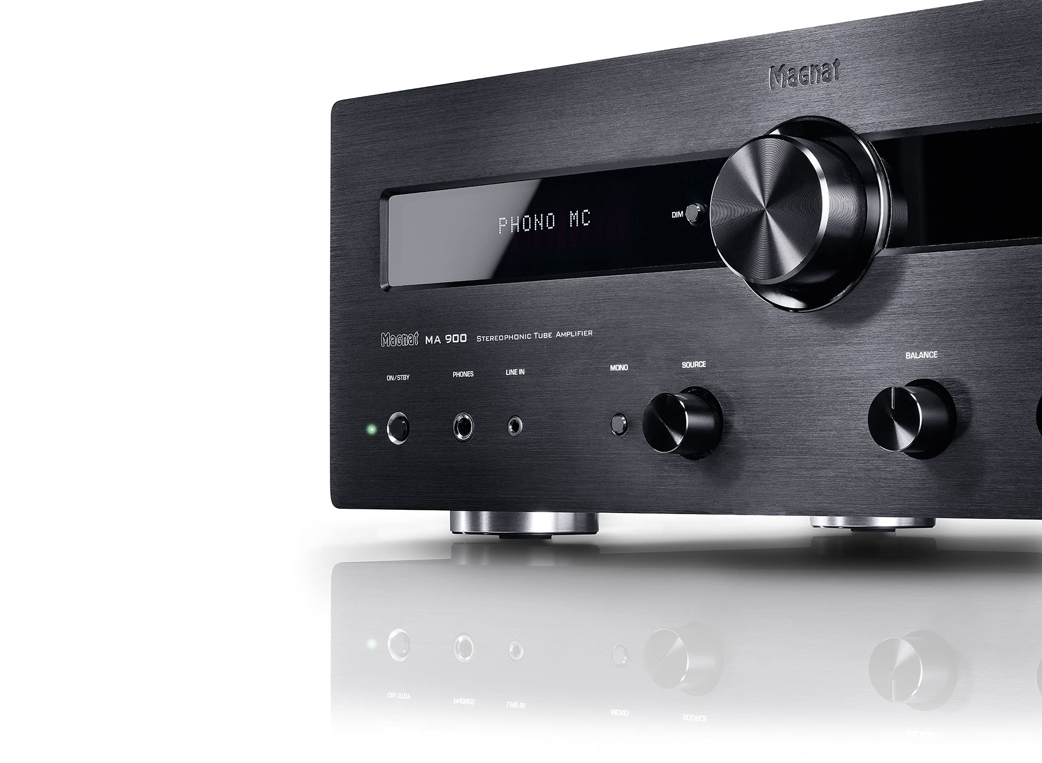 Magnat MA 900 - Amplificador híbrido estéreo Robusto con Frontal de Aluminio Alta Potencia de Salida para un Sonido estéreo