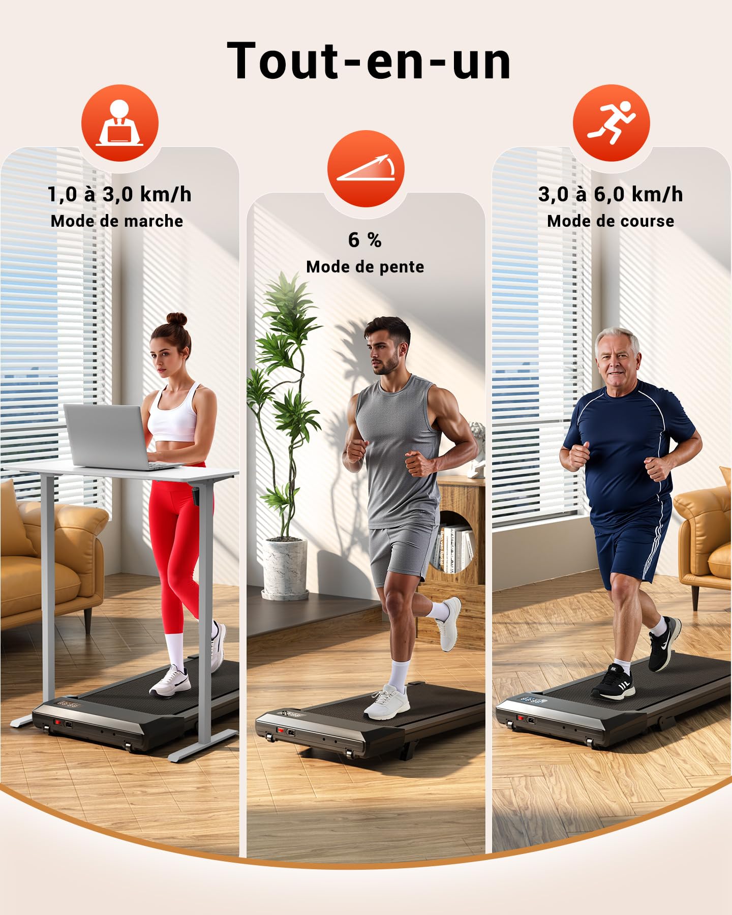 Tapis de Course Pliable Poids Max 136KG avec APP Contrôle Walking Pad Superun Raceable
