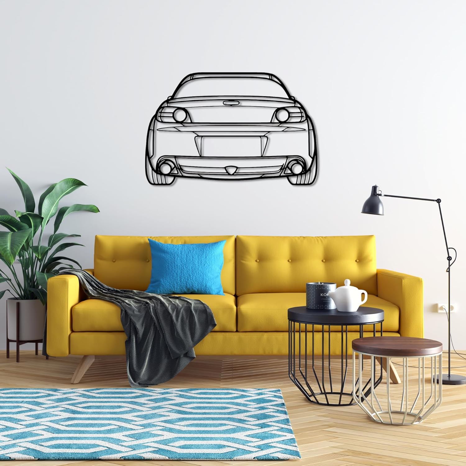RX8 2005 Back Silhouette Metal Wall Art | Metal Wall Decor | Automotive Wall Decor | Living Room Wall Decor | Christmas Gifts | Gifts For Car Lovers | Gifts (100 CM 40 Inches)